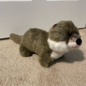 Demdaco Nat & Jules Plush Small River Otter brown & White Fur
